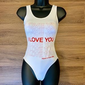 Forever 21 bodysuit “I LOVE YOU”